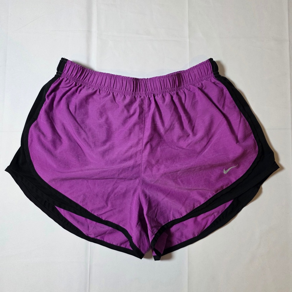 Nike Tempo Running Shorts Womens Purple Black Athletic Gym Workout 3 Inch Inseam